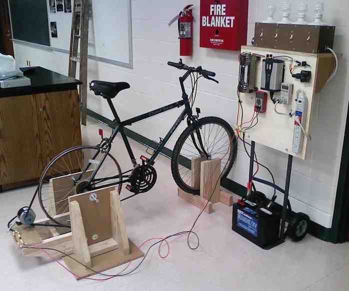Can you power a battery with a bike?