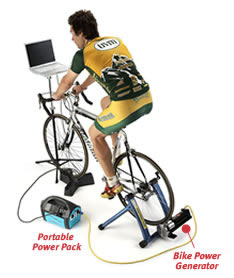 What does pedaling a bike more quickly do to energy output?